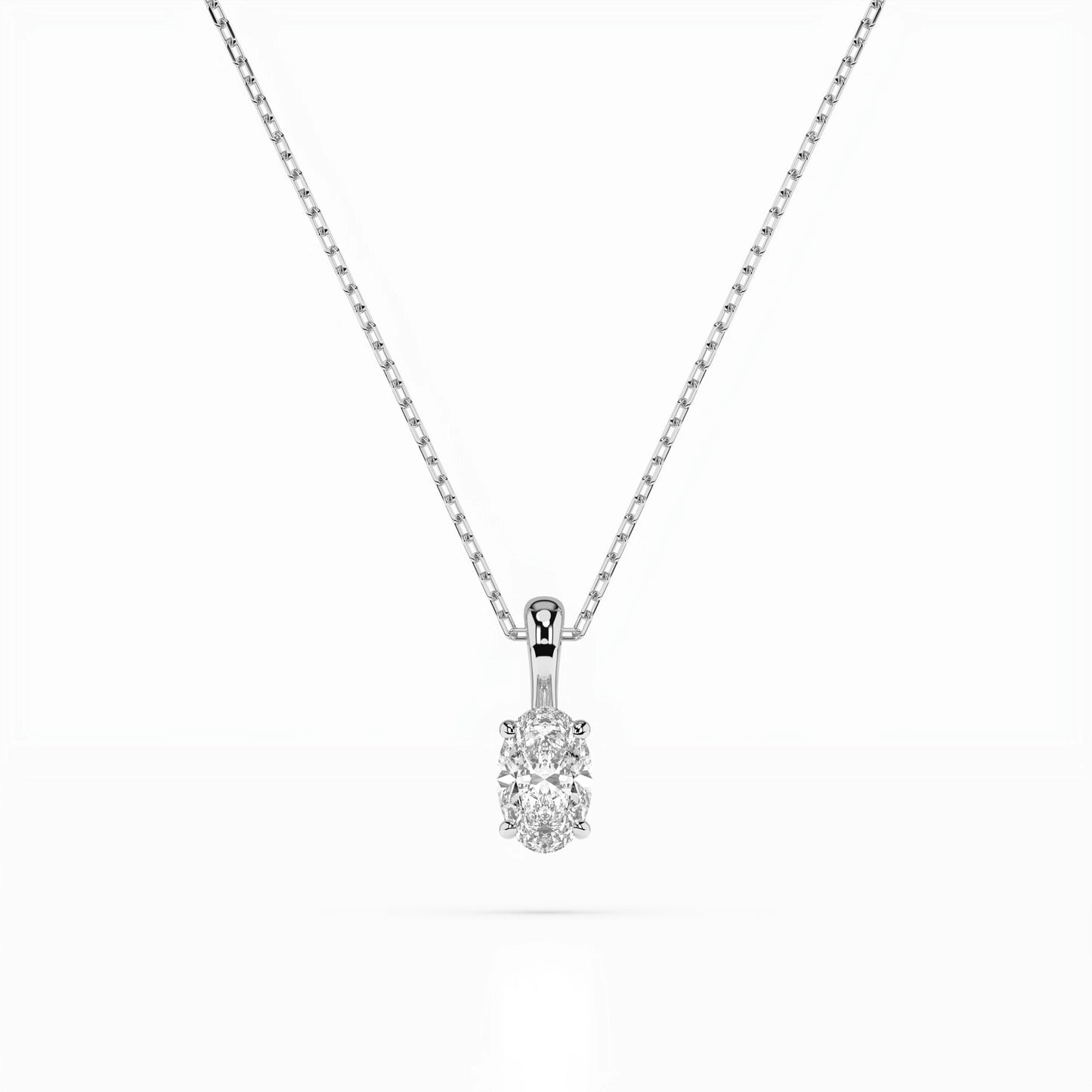 Solitär-Halskette (Oval), 0.3 ct — 104-10069(0.30)OV