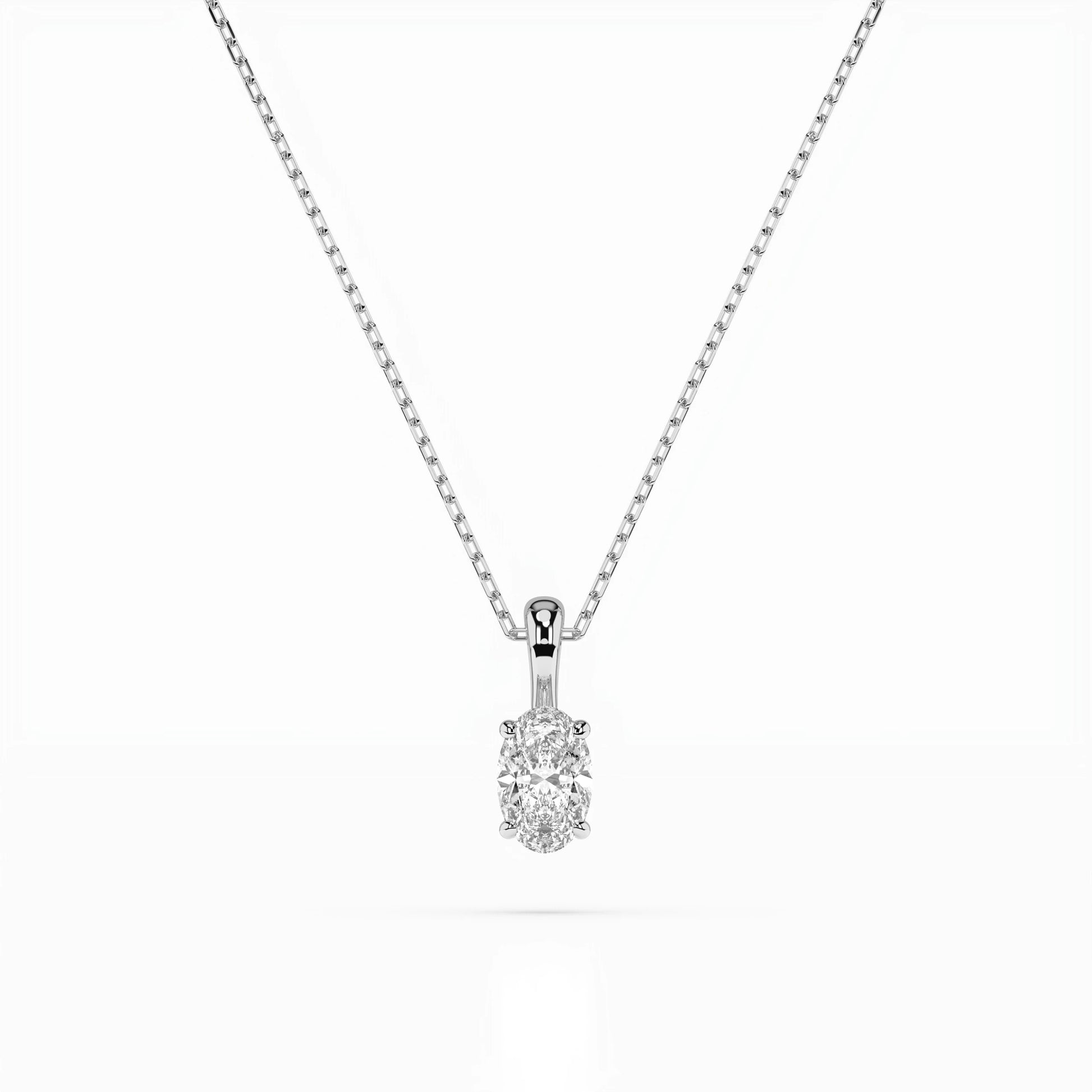 Solitär-Halskette (Oval), 0.3 ct — 104-10069(0.30)OV