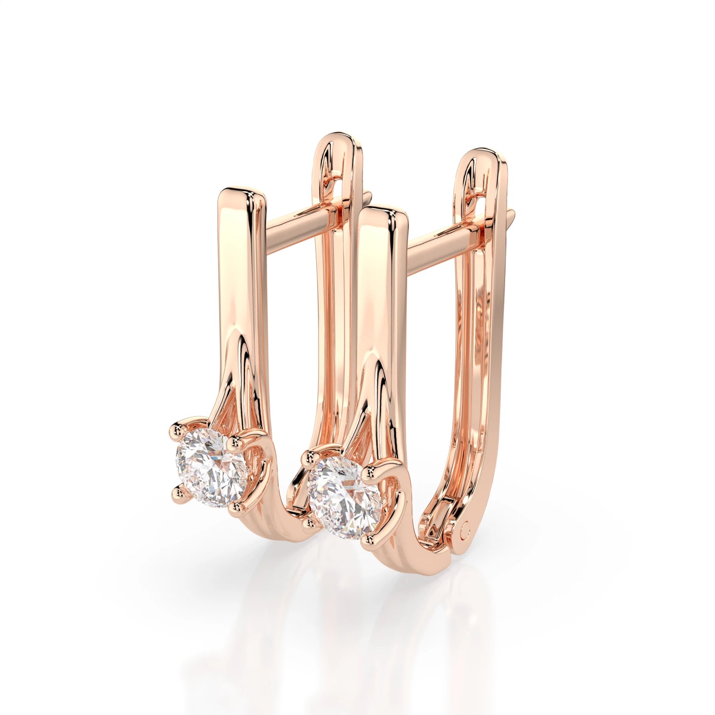 Solitär-Ohrringe mit englischem Verschluss (Rund), 0.2 ct — 102-10014(3.0)