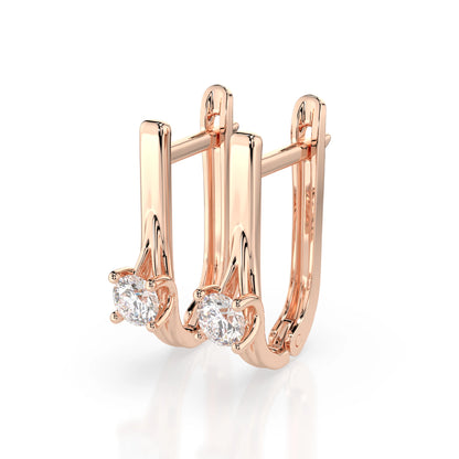 Solitär-Ohrringe mit englischem Verschluss (Rund), 0.2 ct — 102-10014(3.0)
