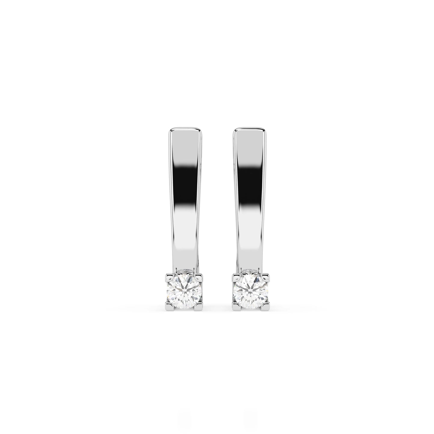 Solitär-Ohrringe mit englischem Verschluss (Rund), 0.15 ct — 102-10036(2.7)