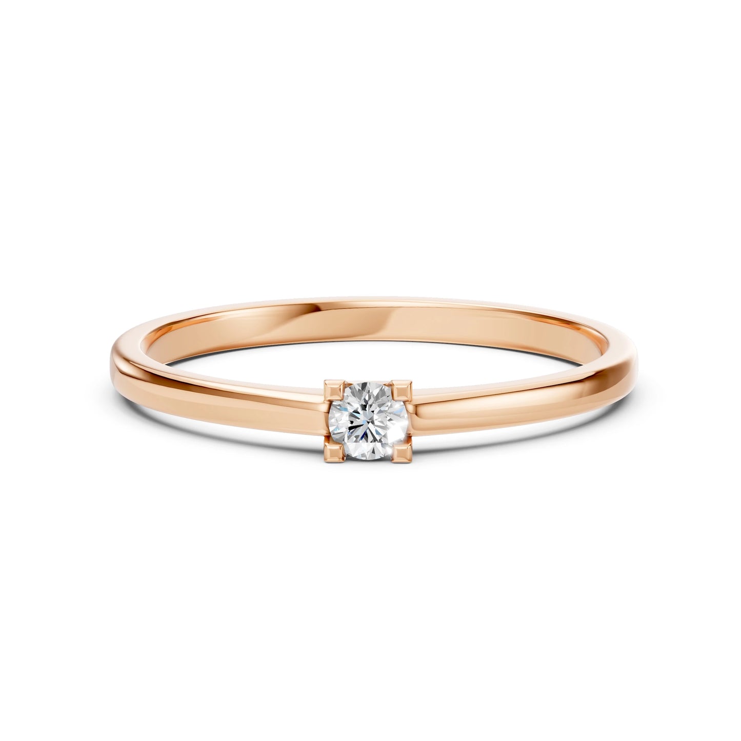 Solitär-Ring (Rund), 0.1 ct — 101-10117(3.0)