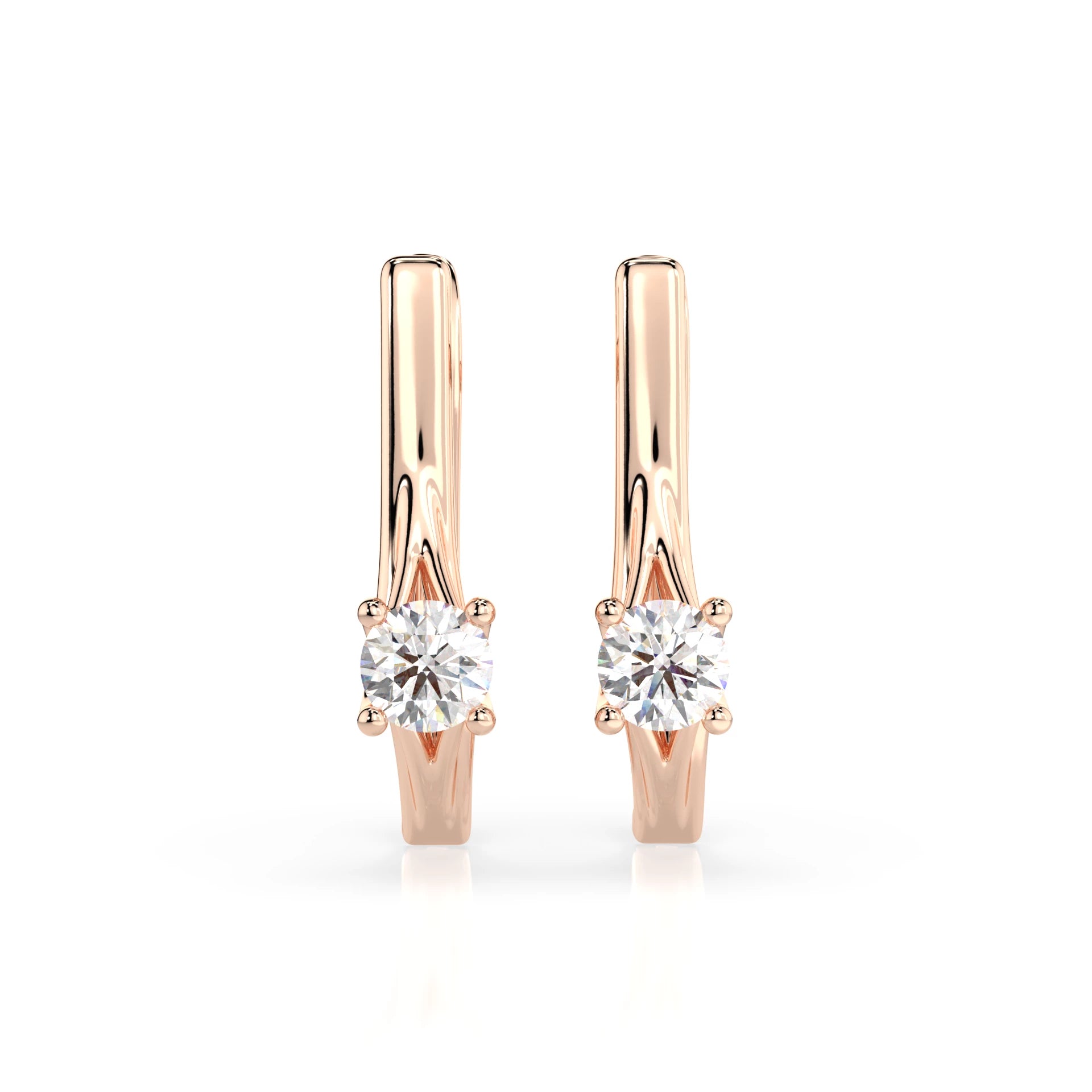 Solitär-Ohrringe mit englischem Verschluss (Rund), 0.2 ct — 102-10014(3.0)