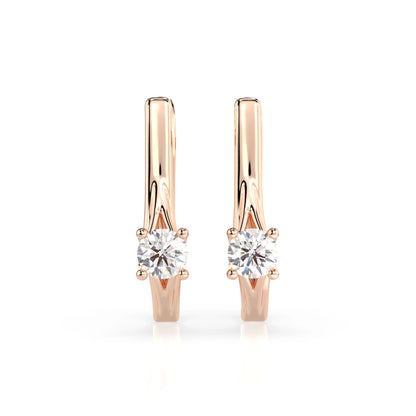 Solitär-Ohrringe mit englischem Verschluss (Rund), 0.2 ct — 102-10014(3.0)
