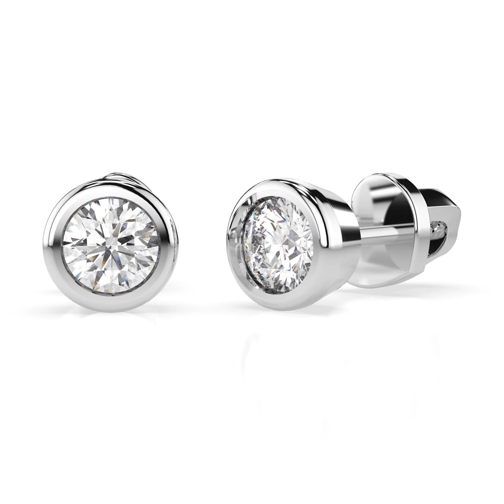 Solitär-Schmetterling-Ohrringe (Rund), 0.4 ct — 102-10010(3.7)