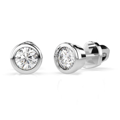 Solitär-Schmetterling-Ohrringe (Rund), 0.4 ct — 102-10010(3.7)