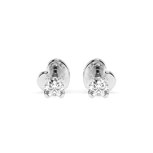 Solitär-Schmetterling-Ohrringe (Rund), 0.2 ct — 102-10089/2(3.0)