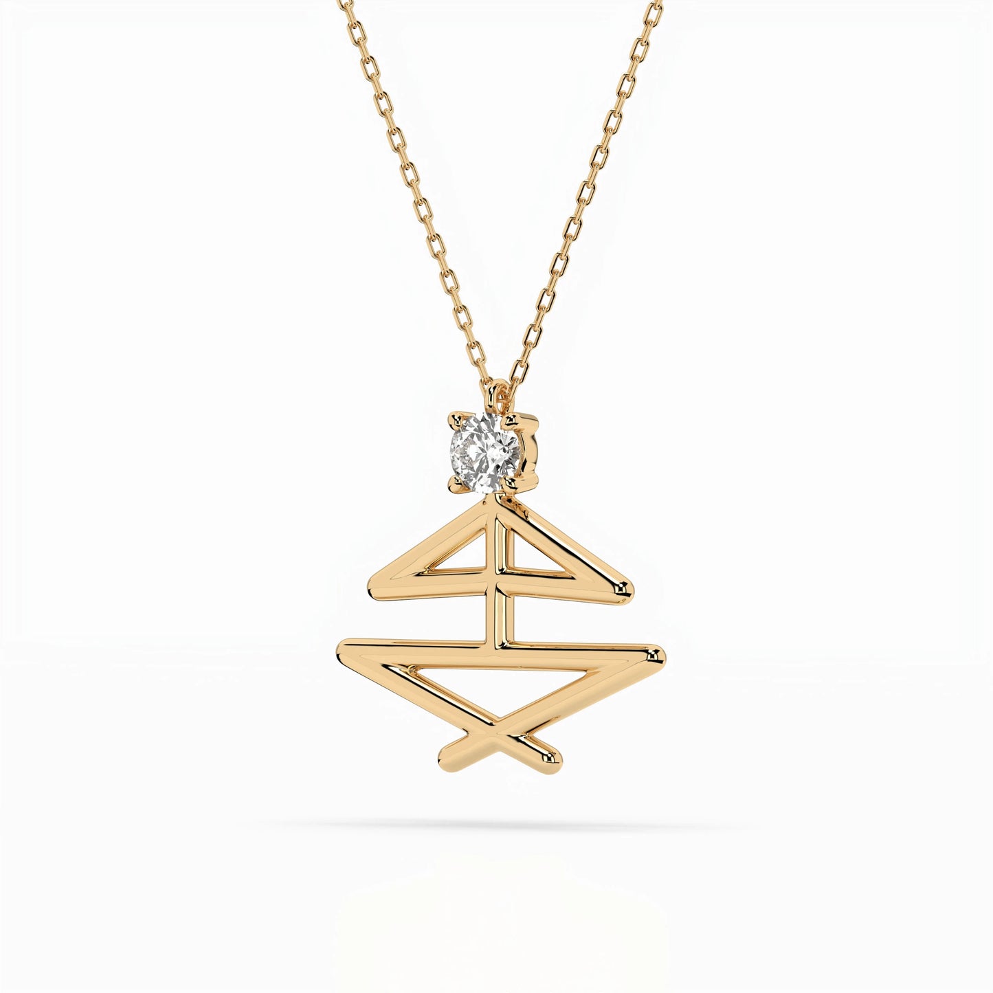 Minimalismus-Halskette (Rund), 0.1 ct — 104-10064