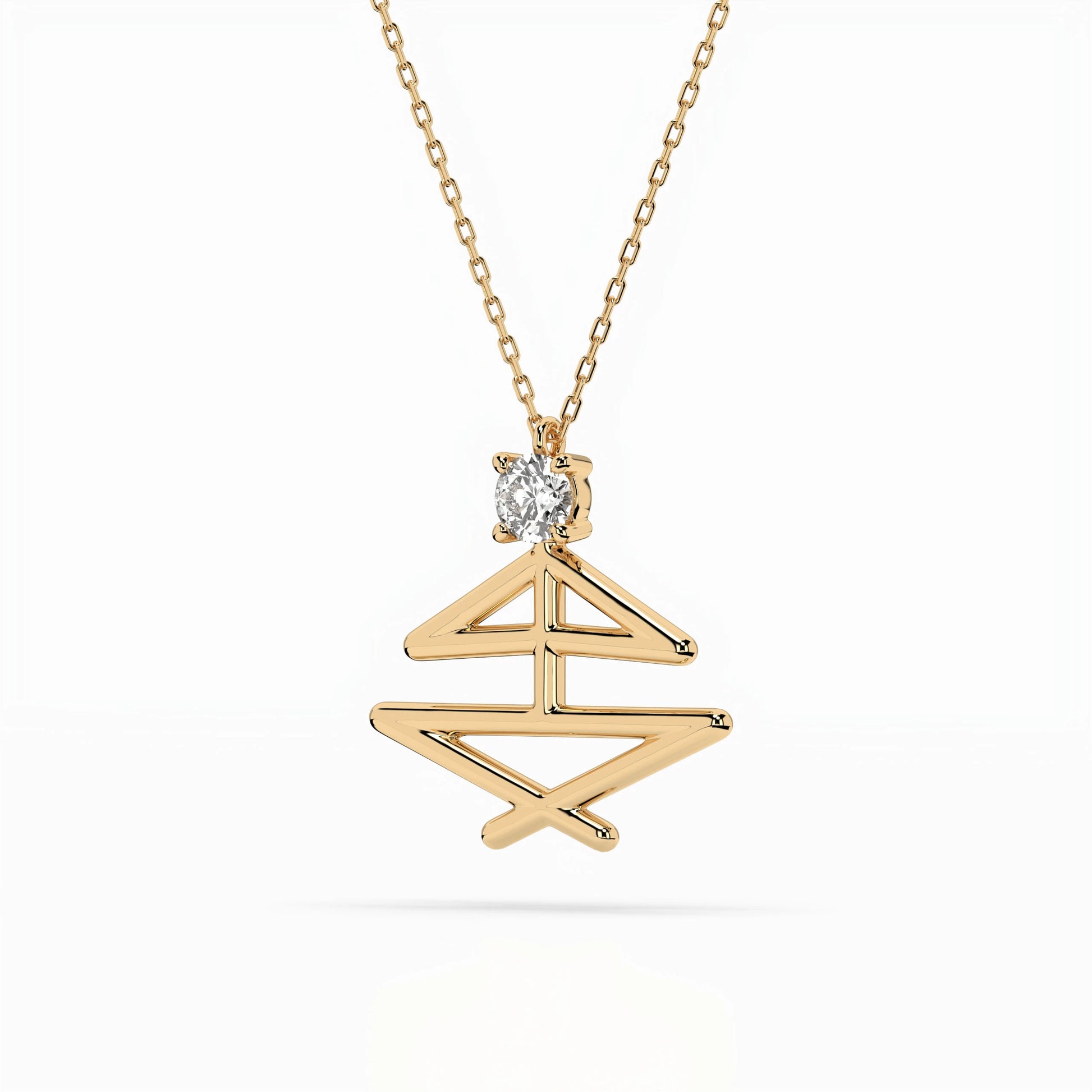 Minimalismus-Halskette (Rund), 0.1 ct — 104-10064
