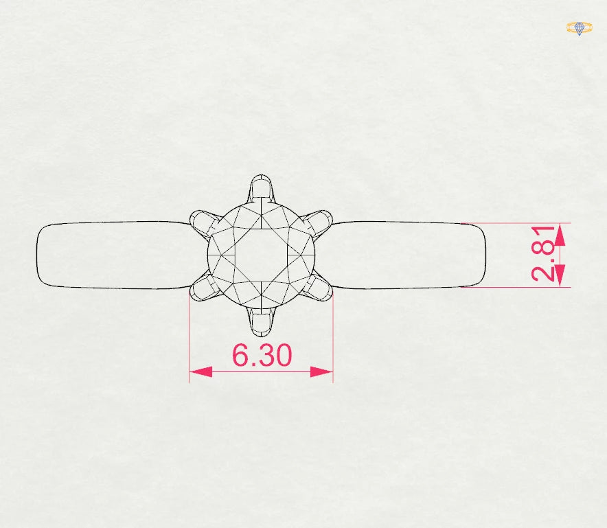 Solitär-Ring (Rund), 0.45 ct — 101-10040(4.8)