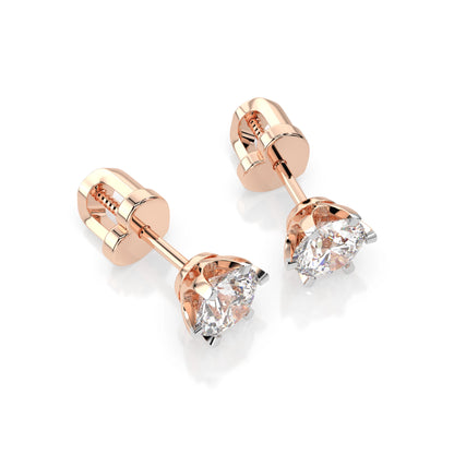 Solitär-Schmetterling-Ohrringe (Rund), 0.9 ct — 102-10040/1(4.8)
