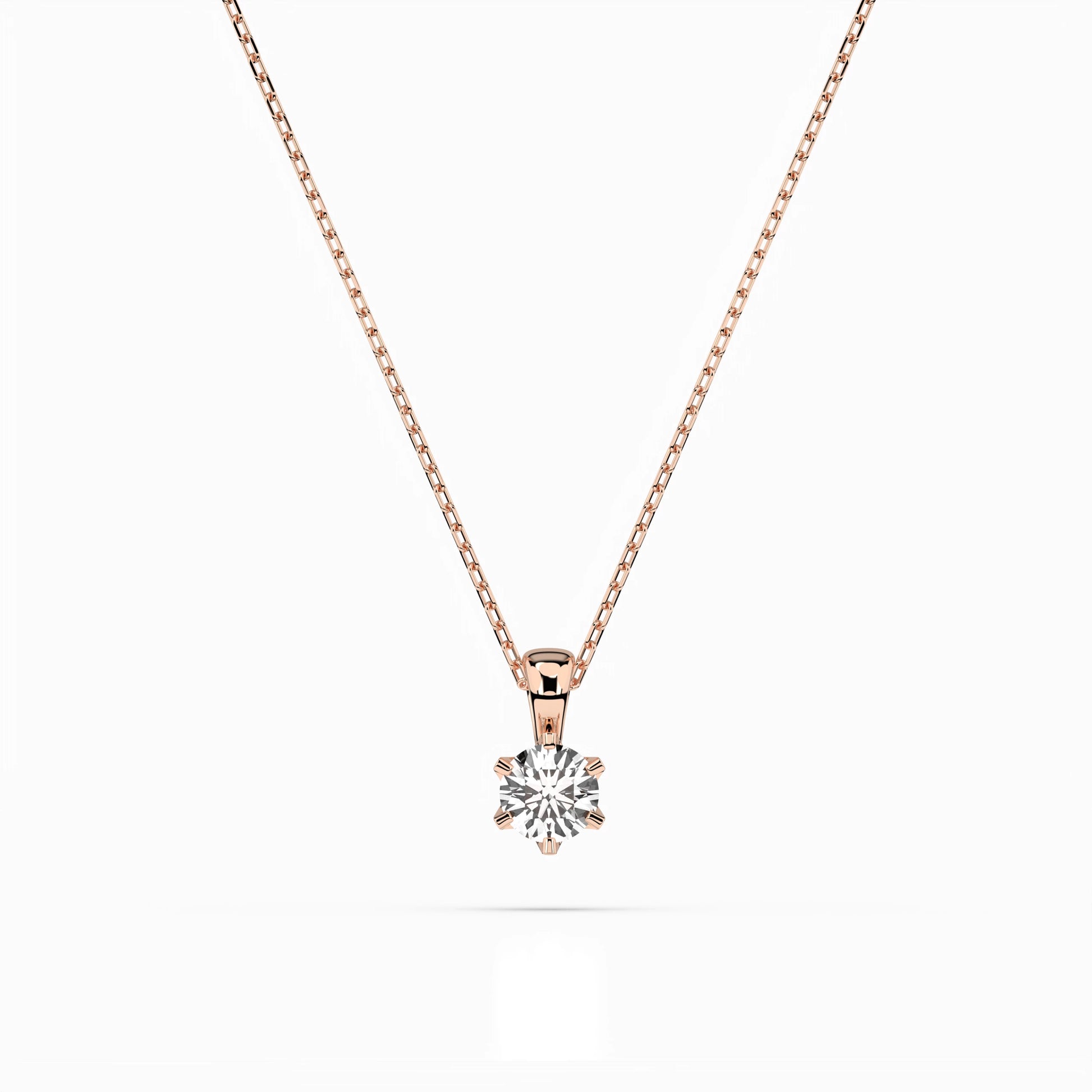 Solitär-Halskette (Rund), 0.2 ct — 104-10004(3.7)