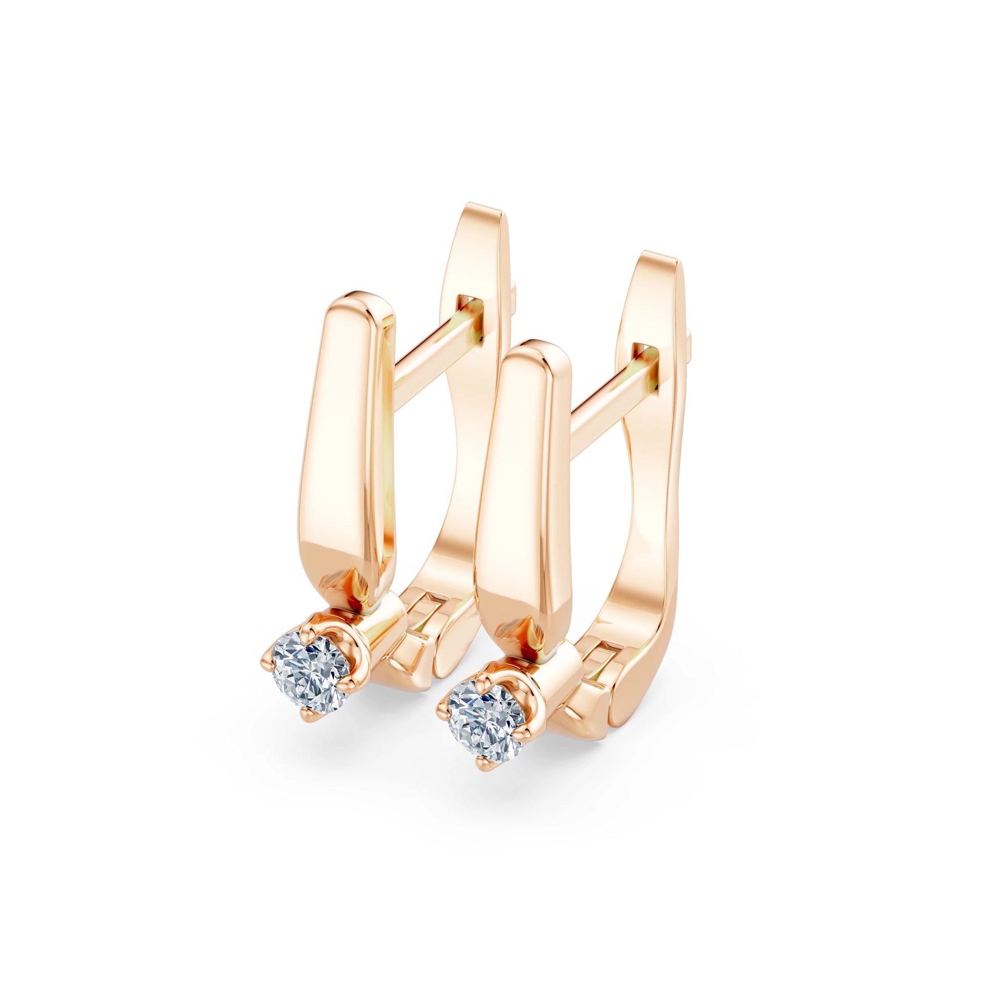 Solitär-Ohrringe mit englischem Verschluss, 0.2 ct — 102-10041(3.0)