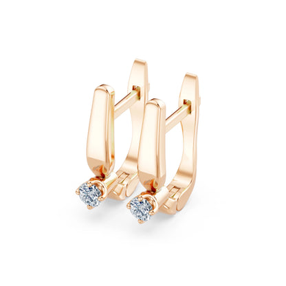 Solitär-Ohrringe mit englischem Verschluss, 0.2 ct — 102-10041(3.0)