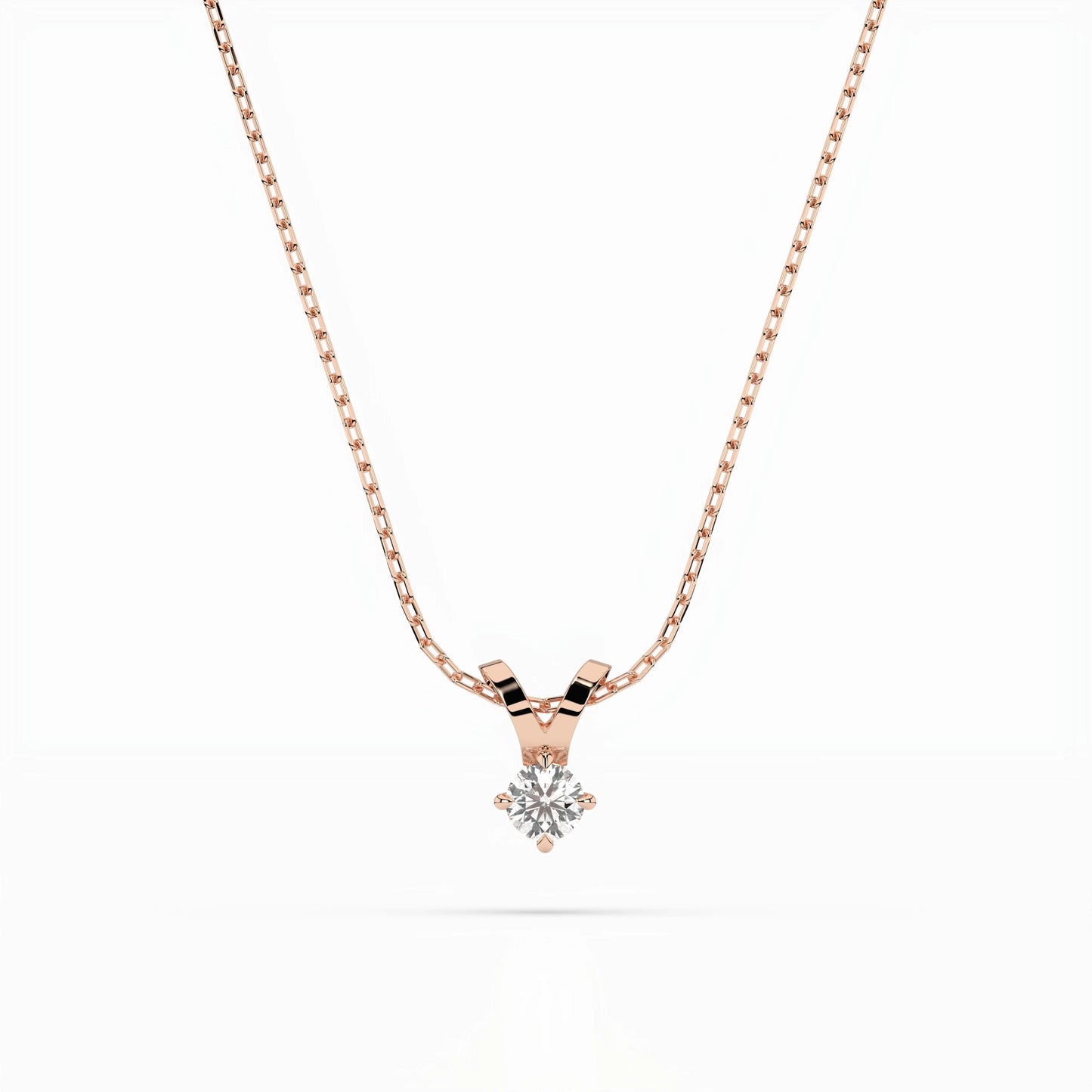 Solitär-Halskette (Rund), 0.1 ct — 104-10037(3.0)