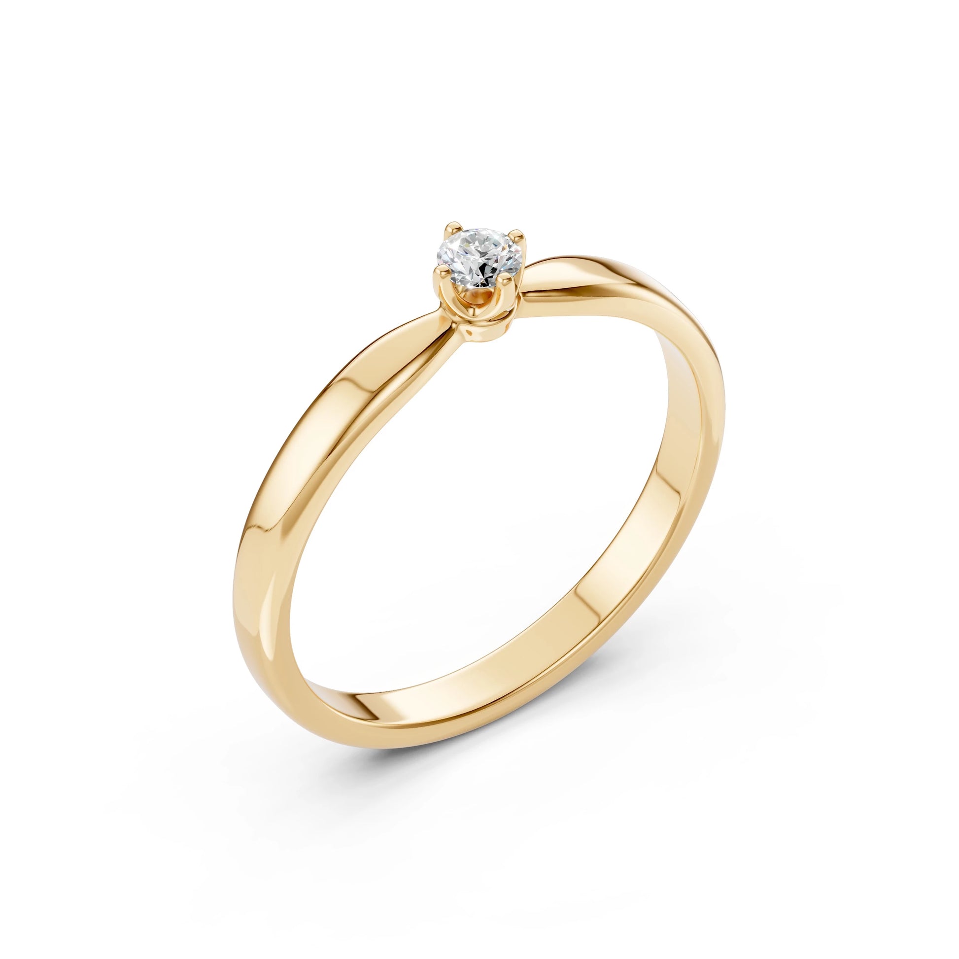 Solitär-Ring (Rund), 0.1 ct — 101-10041(3.0)