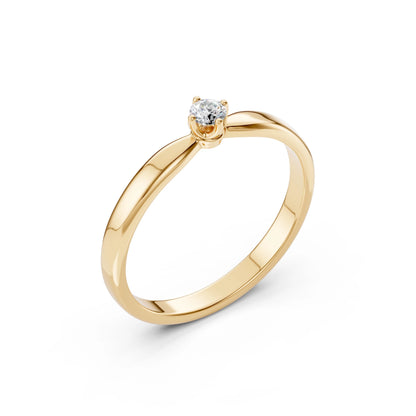 Solitär-Ring (Rund), 0.1 ct — 101-10041(3.0)