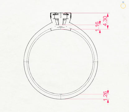 Illusion-Ring (Rund), 0.03 ct — 101-10015/1(2.0)