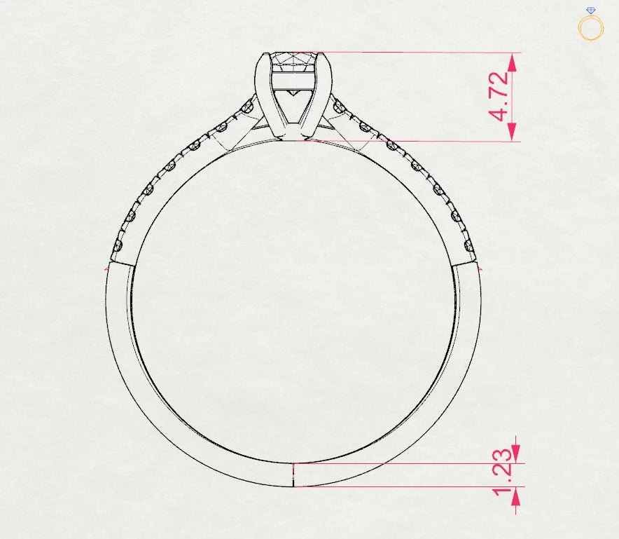 Solitär-Eternity-Ring (Rund), 0.2 ct — 101-10094(3.7)