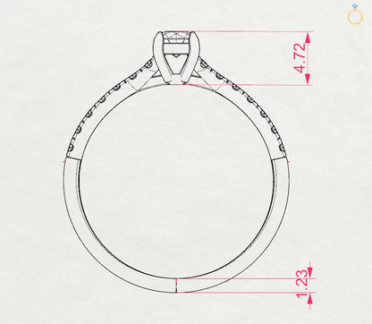 Solitär-Eternity-Ring (Rund), 0.2 ct — 101-10094(3.7)