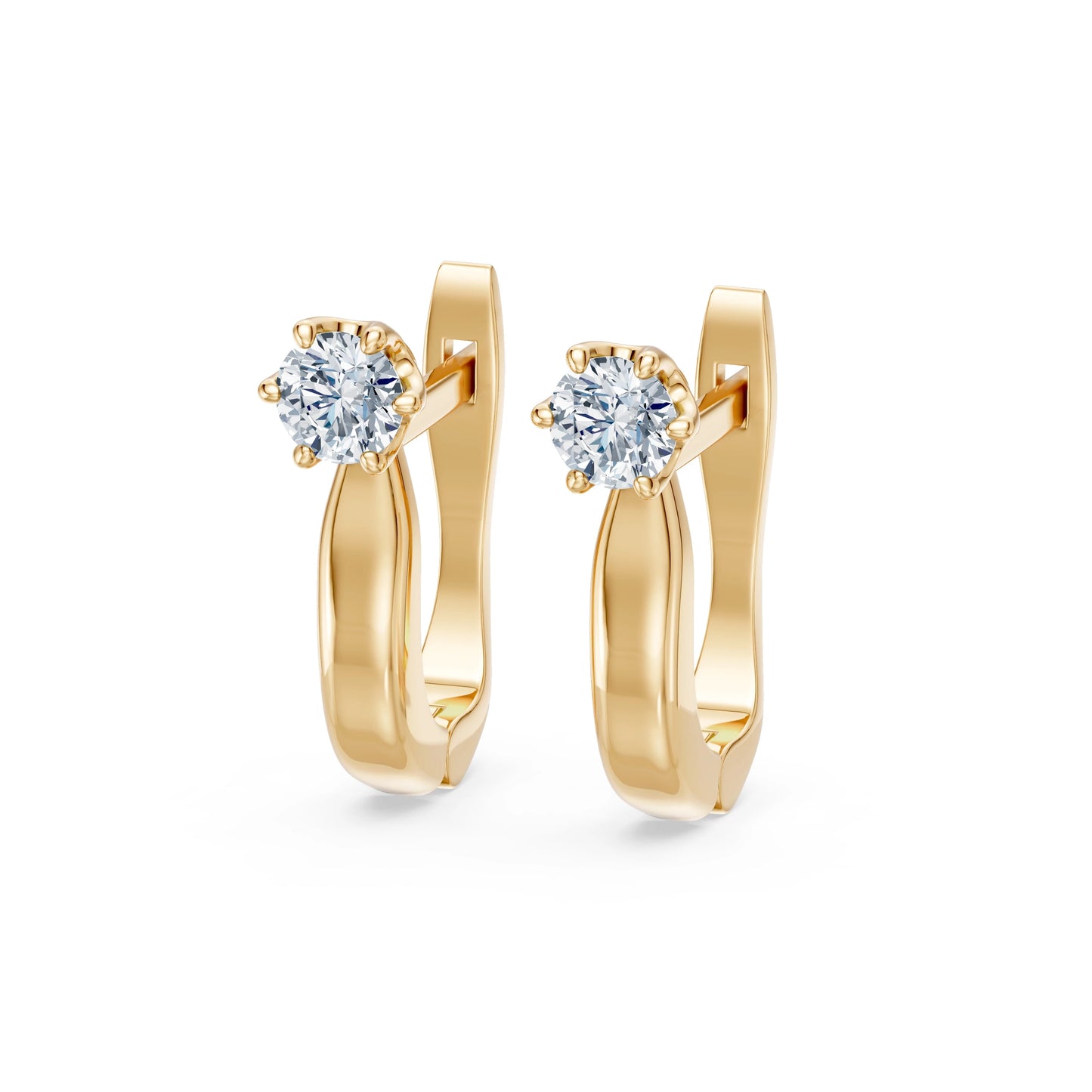 Solitär-Ohrringe mit englischem Verschluss, 0.5 ct — 102-10040(4.0)