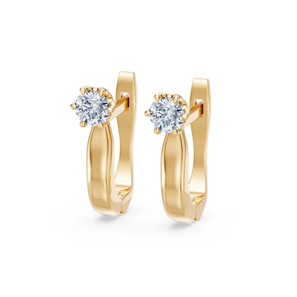 Solitär-Ohrringe mit englischem Verschluss, 0.5 ct — 102-10040(4.0)