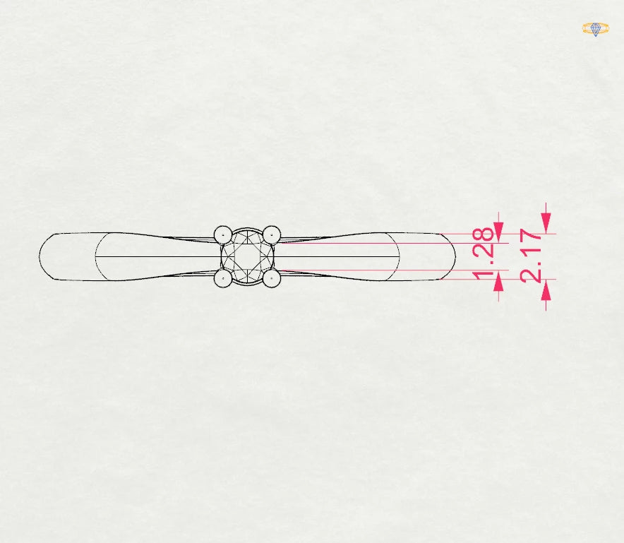 Solitär-Ring (Rund), 0.06 ct — 101-10021(2.5)
