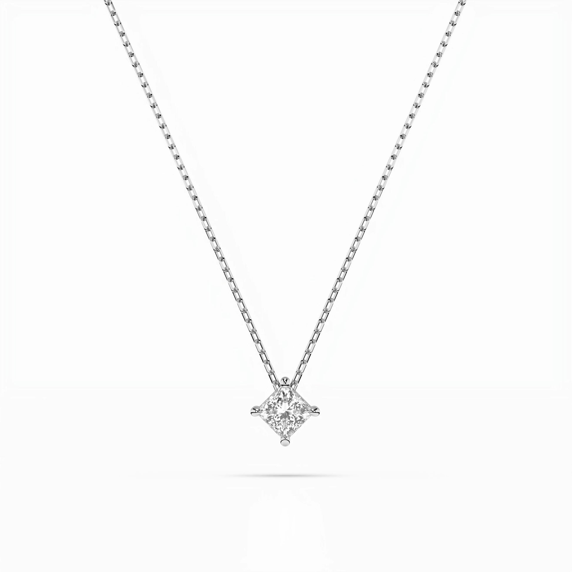 Solitär-Halskette (Prinzess), 0.1 ct — 104-10055(2.5)PR