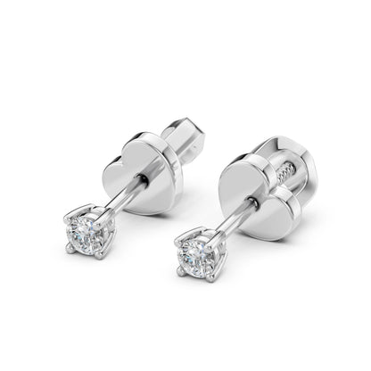Solitär-Schmetterling-Ohrringe (Rund), 0.12 ct — 102-10012/1(2.5)