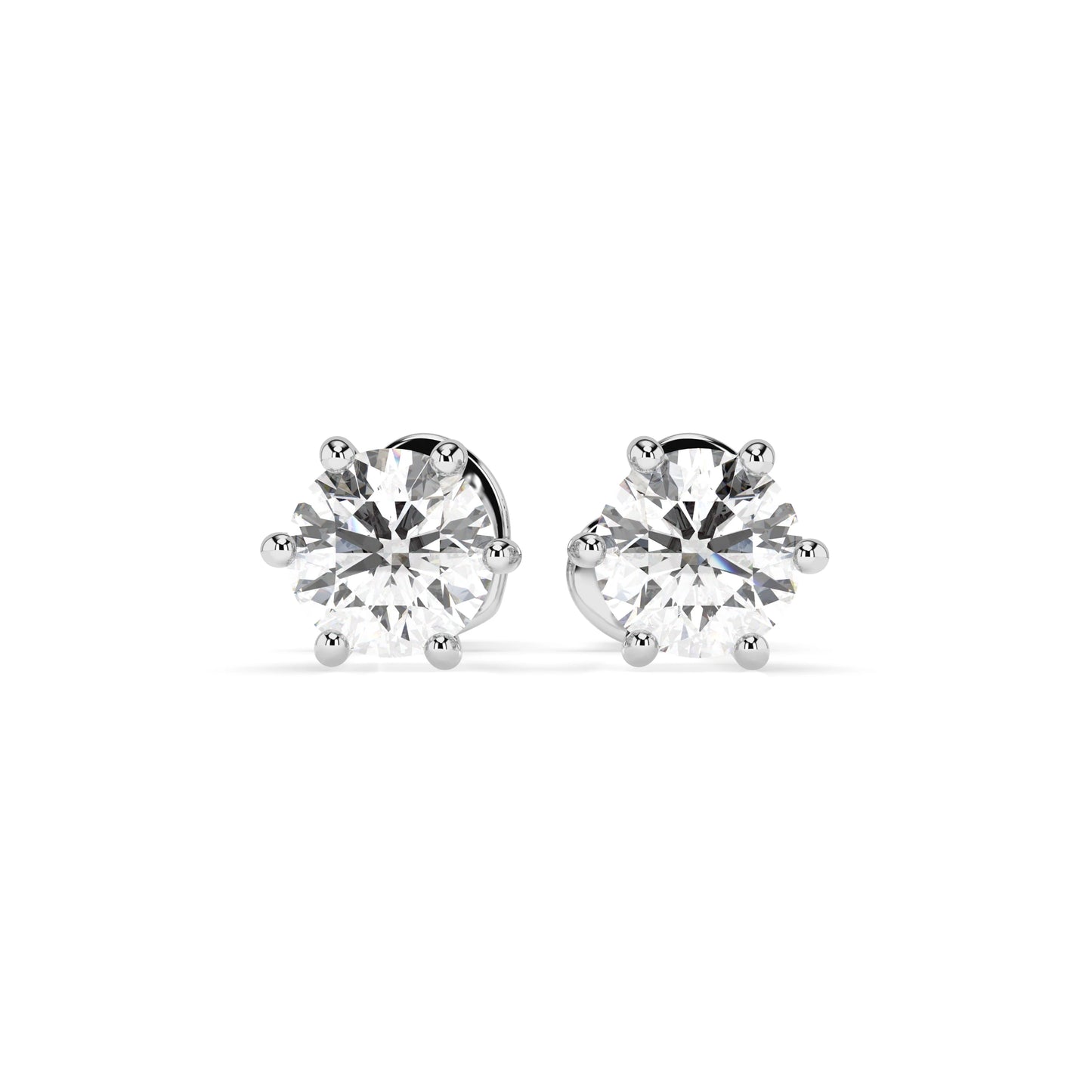 Solitär-Schmetterling-Ohrringe (Rund), 0.6 ct — 102-10027(4.2)
