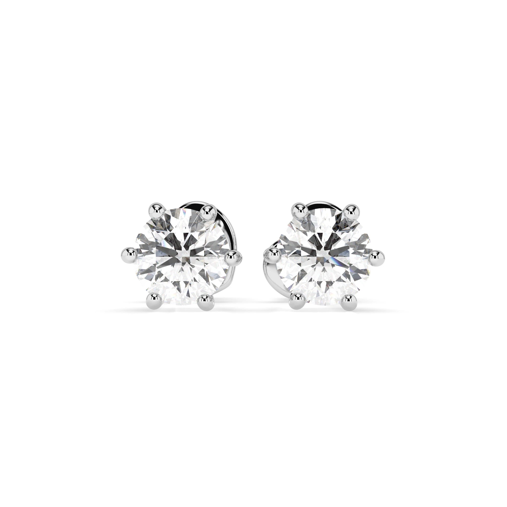Solitär-Schmetterling-Ohrringe (Rund), 0.6 ct — 102-10027(4.2)