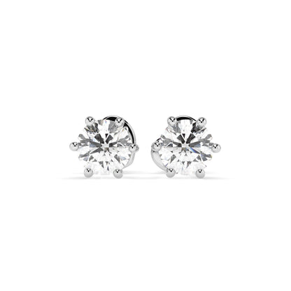 Solitär-Schmetterling-Ohrringe (Rund), 0.6 ct — 102-10027(4.2)