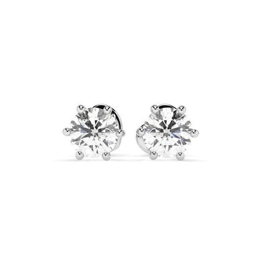 Solitär-Schmetterling-Ohrringe (Rund), 0.6 ct — 102-10027(4.2)