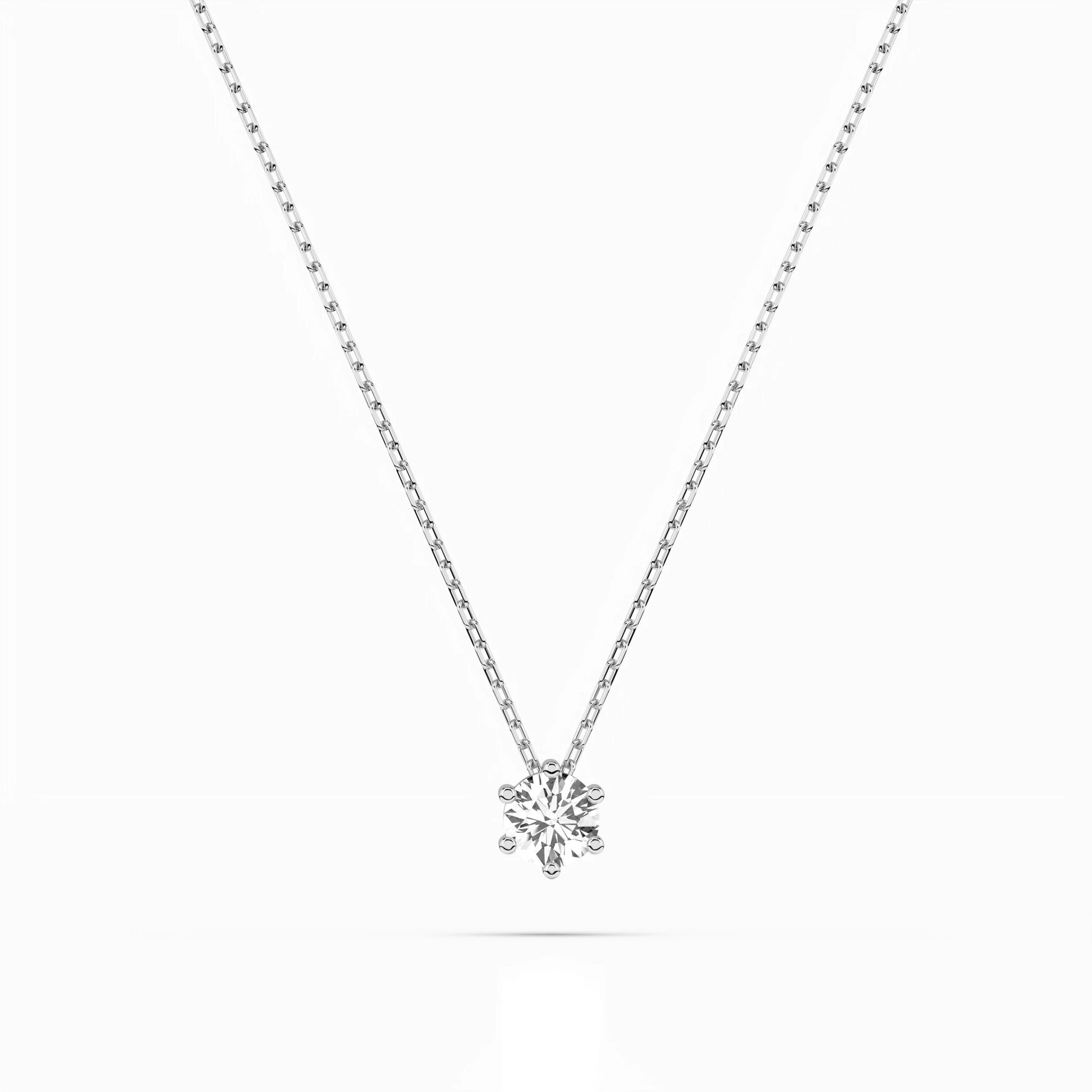 Solitär-Halskette (Rund), 0.1 ct — 104-10003(3.0)