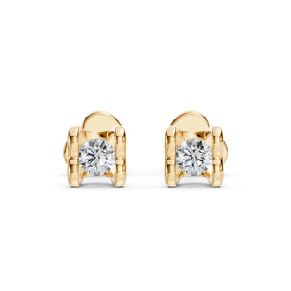 Solitär-Schmetterling-Ohrringe (Rund), 0.2 ct — 102-10013/2(3.0)