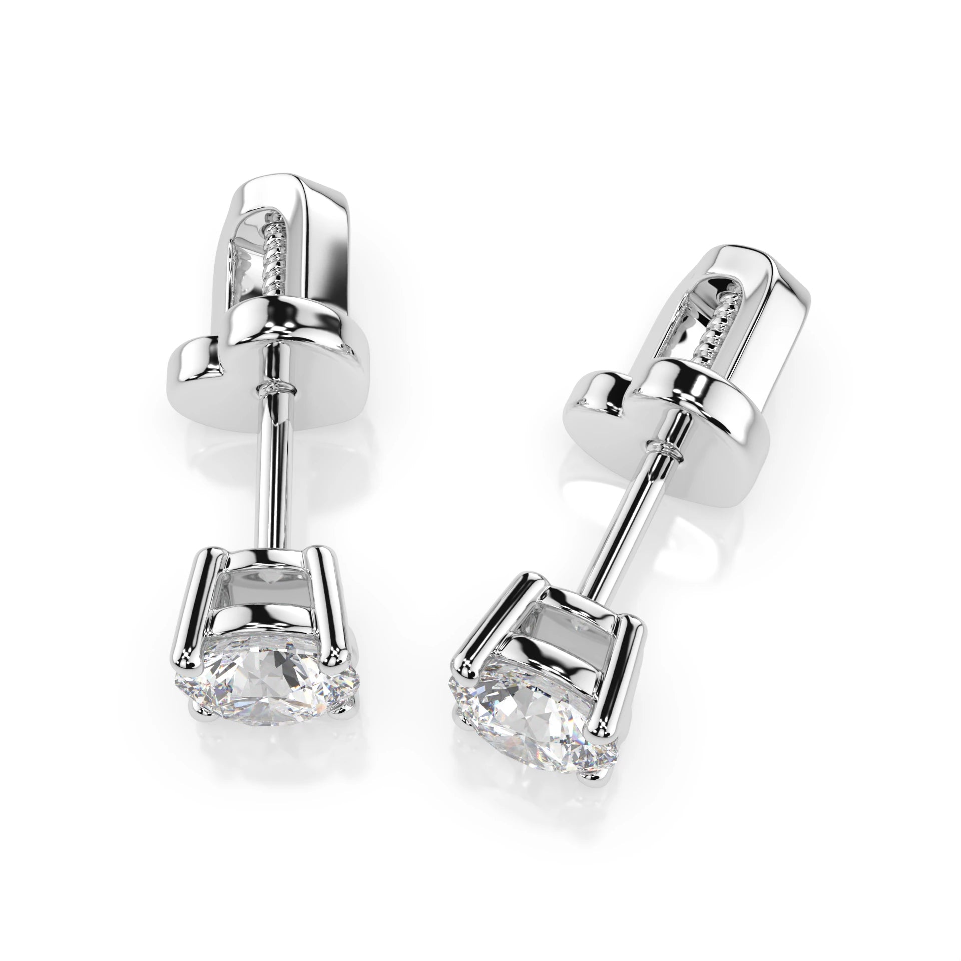 Solitär-Schmetterling-Ohrringe (Rund), 0.6 ct — 102-10012/1(4.2)