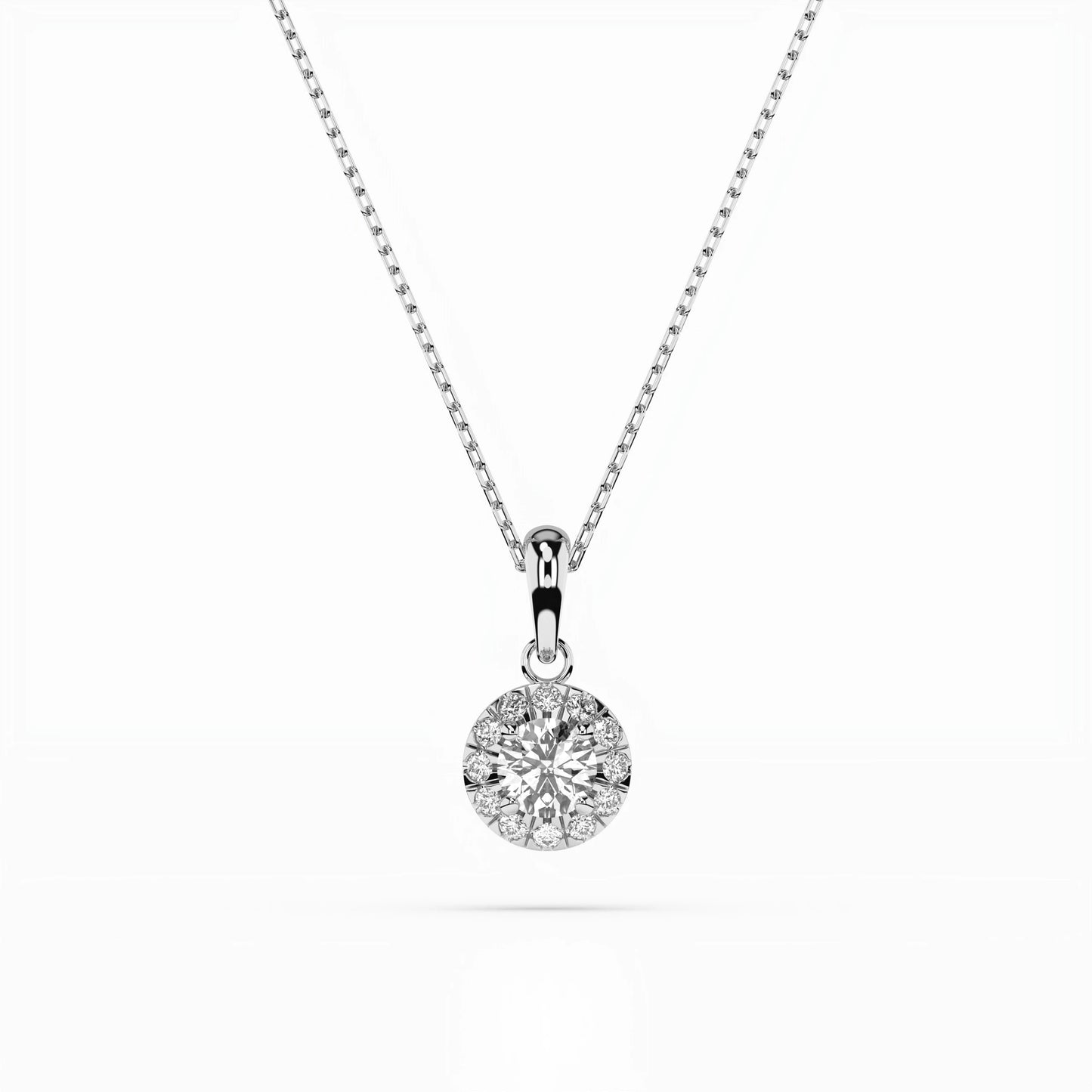 Solitär-Eternity-Halskette (Rund), 0.2 ct — 104-10053(3.7)