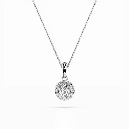 Solitär-Eternity-Halskette (Rund), 0.2 ct — 104-10053(3.7)