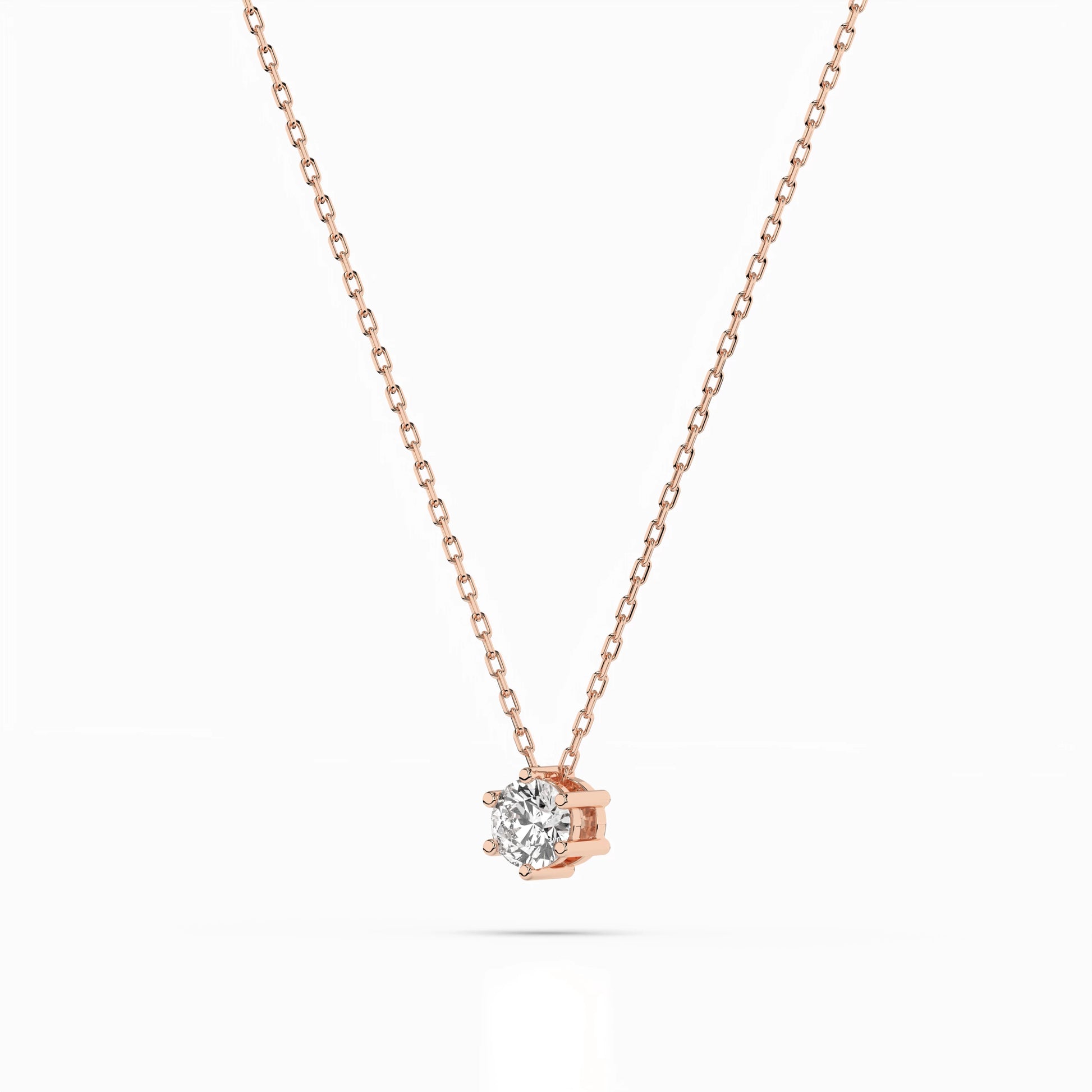 Solitär-Halskette (Rund), 0.1 ct — 104-10003(3.0)