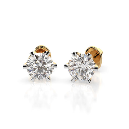 Solitär-Schmetterling-Ohrringe (Rund), 1.4 ct — 102-10040/1(5.7)