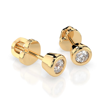 Solitär-Schmetterling-Ohrringe (Rund), 0.3 ct — 102-10010(3.4)