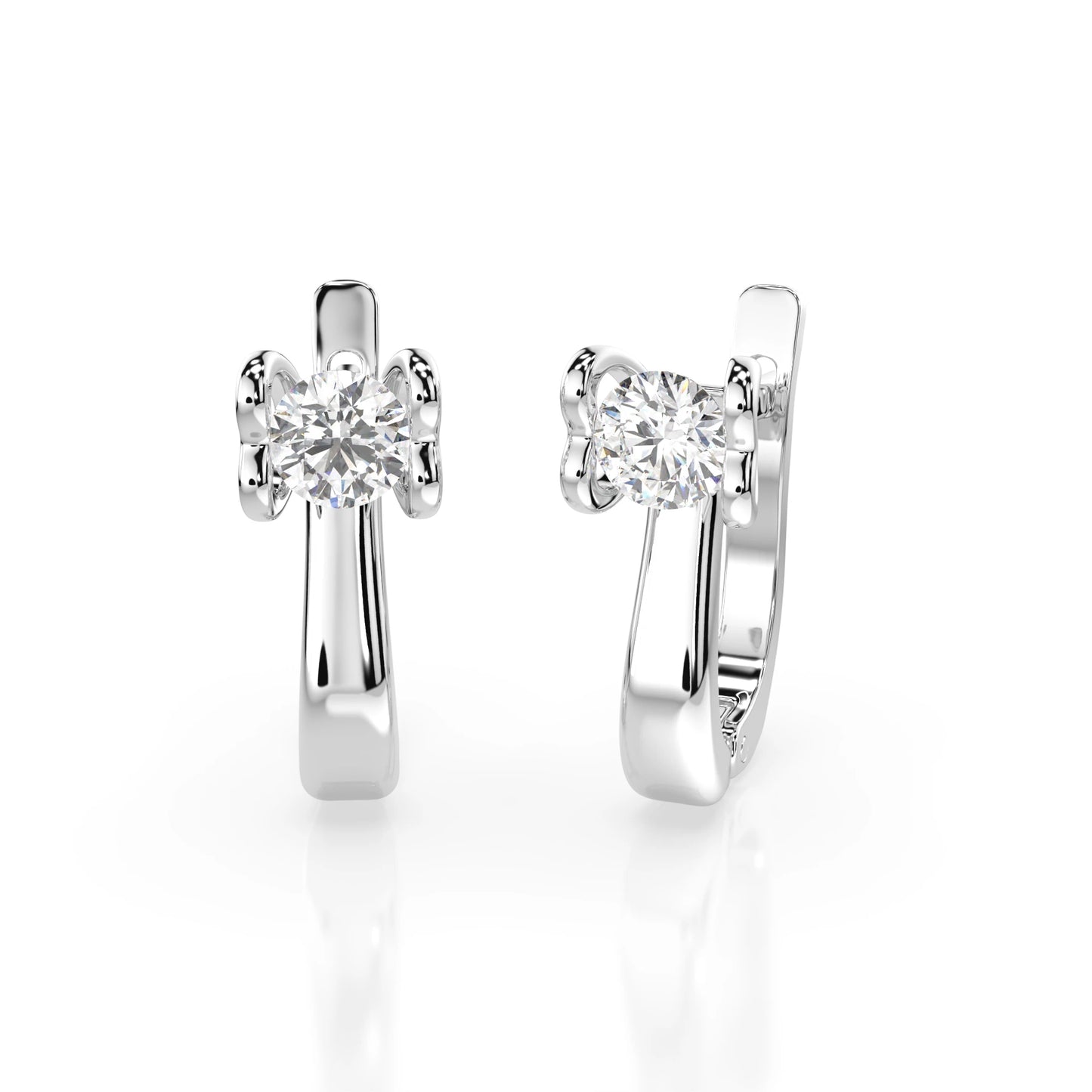 Solitär-Ohrringe mit englischem Verschluss (Rund), 0.5 ct — 102-10013(4.0)