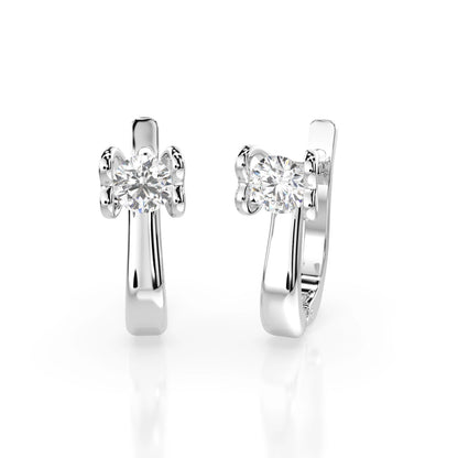 Solitär-Ohrringe mit englischem Verschluss (Rund), 0.5 ct — 102-10013(4.0)