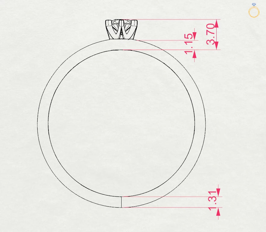 Solitär-Ring (Rund), 0.1 ct — 101-10040(3.0)
