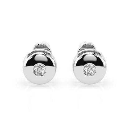 Solitär-Schmetterling-Ohrringe (Rund), 0.08 ct — 102-10048
