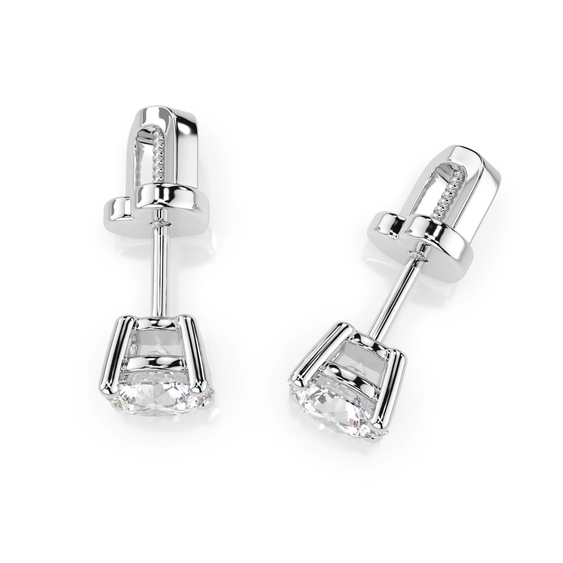 Solitär-Schmetterling-Ohrringe (Rund), 0.8 ct — 102-10012/1(4.7)