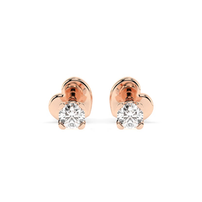 Solitär-Schmetterling-Ohrringe (Rund), 0.3 ct — 102-10089/2(3.4)