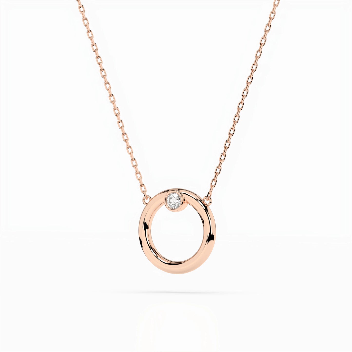 Minimalismus-Halskette (Rund), 0.03 ct — 104-10056