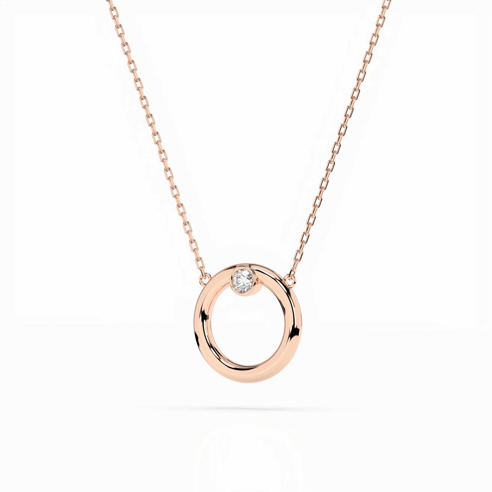 Minimalismus-Halskette (Rund), 0.03 ct — 104-10056
