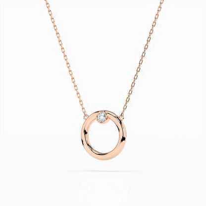 Minimalismus-Halskette (Rund), 0.03 ct — 104-10056